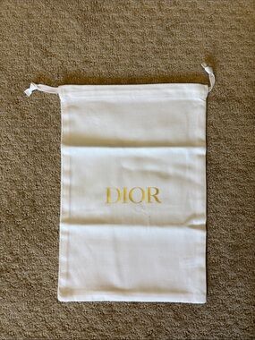 Dior White Drawstring Dust Bag